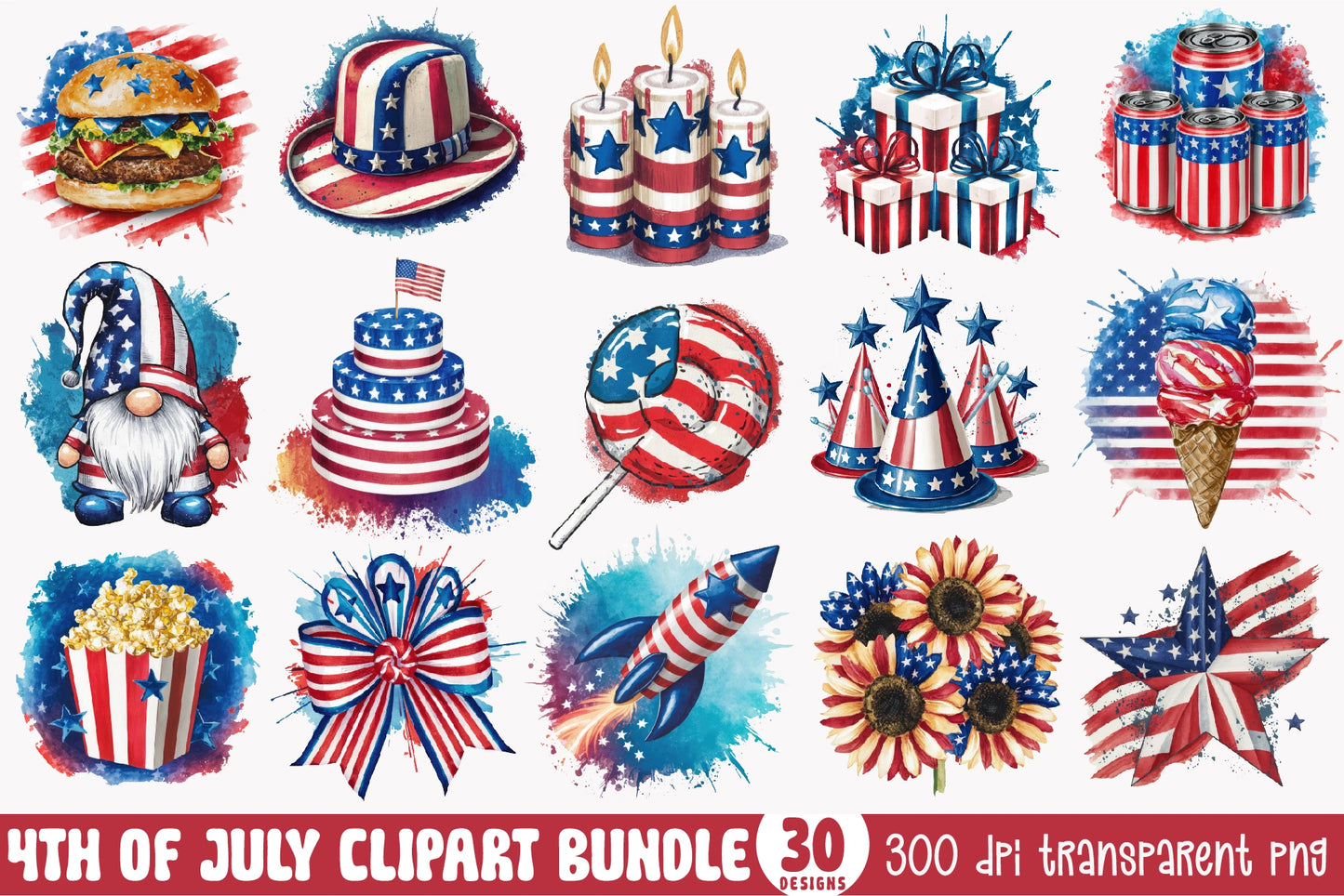 Happy 4th of July Clipart Bundle