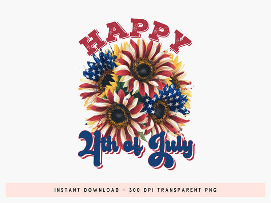 Happy 4th of July Sublimation Design PNG