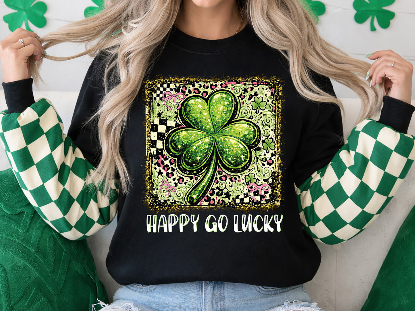 Happy Go Lucky, Glitter St Patrick's Day Sublimation