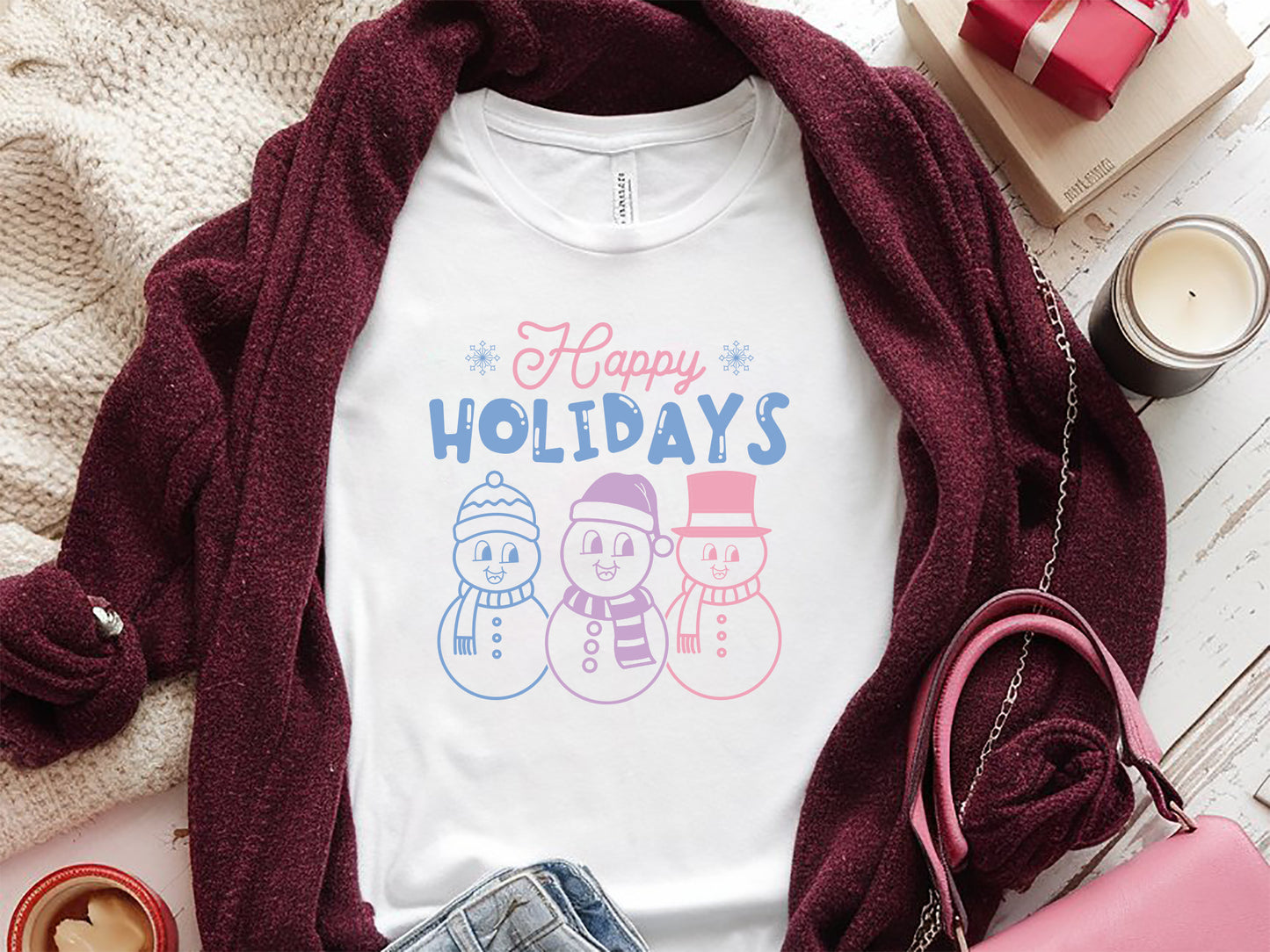 Happy Holidays - Funny Snowman SVG Design