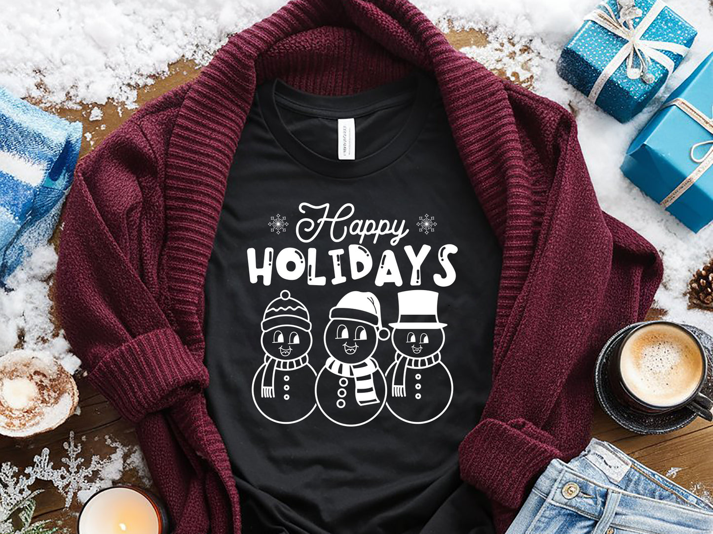 Happy Holidays - Funny Snowman SVG Design