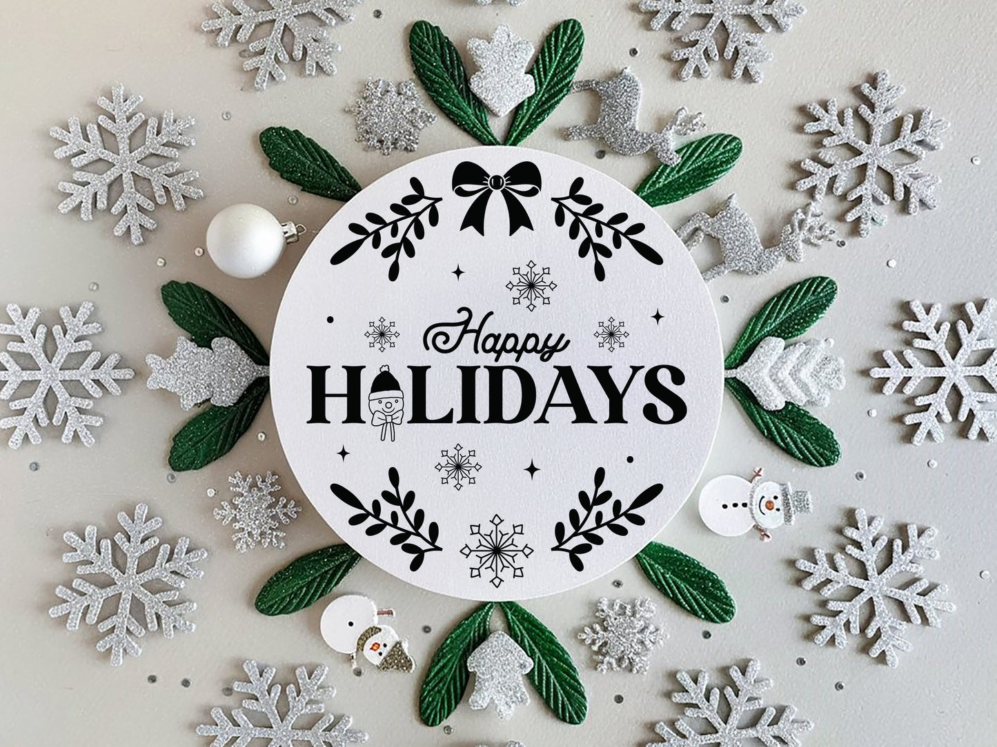 Happy Holidays - Handcrafted Winter Sign SVG
