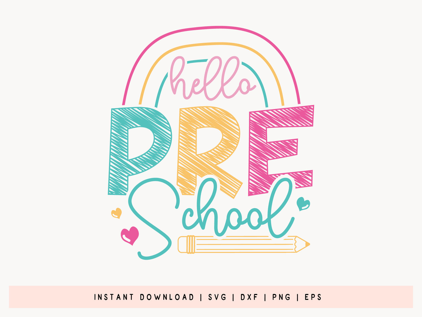 Hello Preschool, Back to School SVG Vector