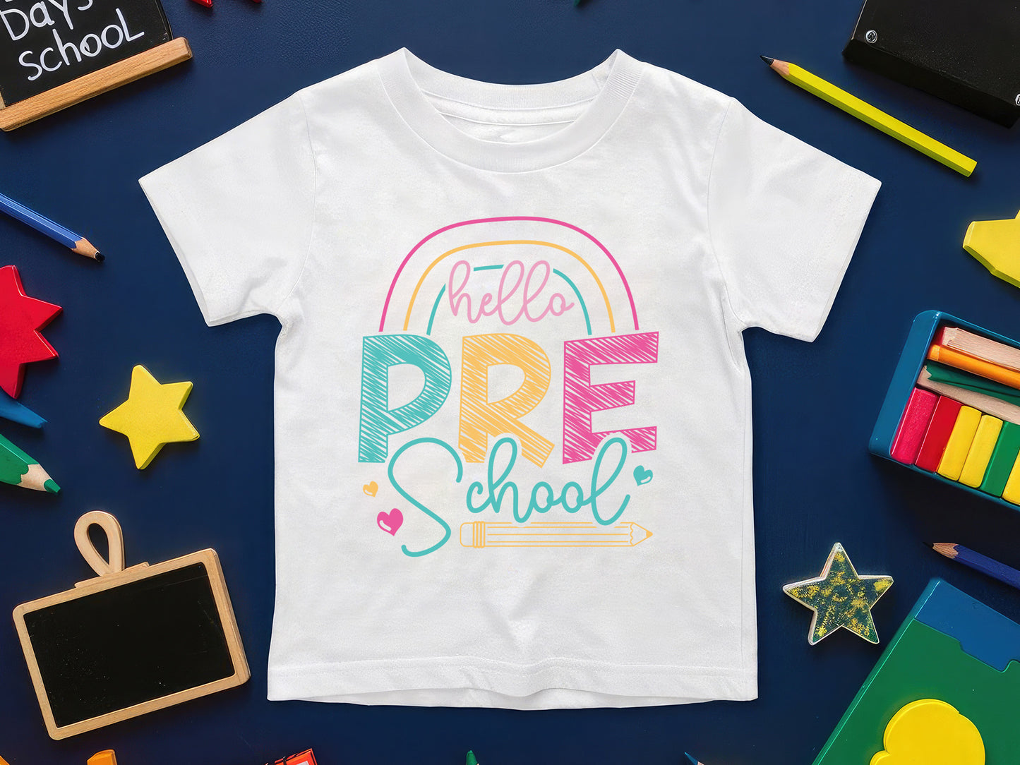 Hello Preschool, Back to School SVG Vector