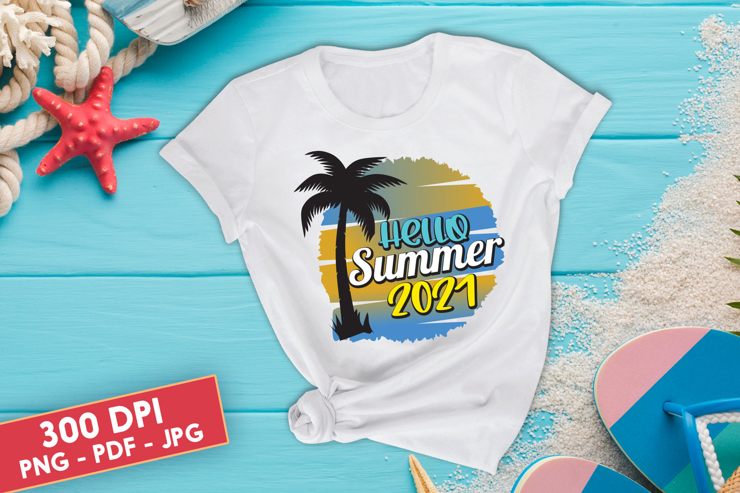 Hello Summer 2025 Sublimation Design PNG