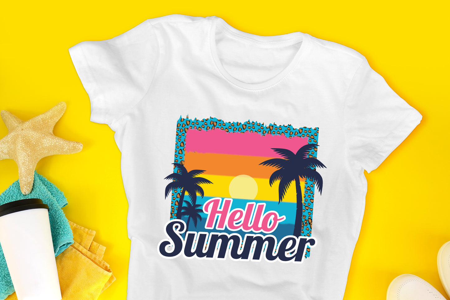 Hello Summer Sublimation PNG Design