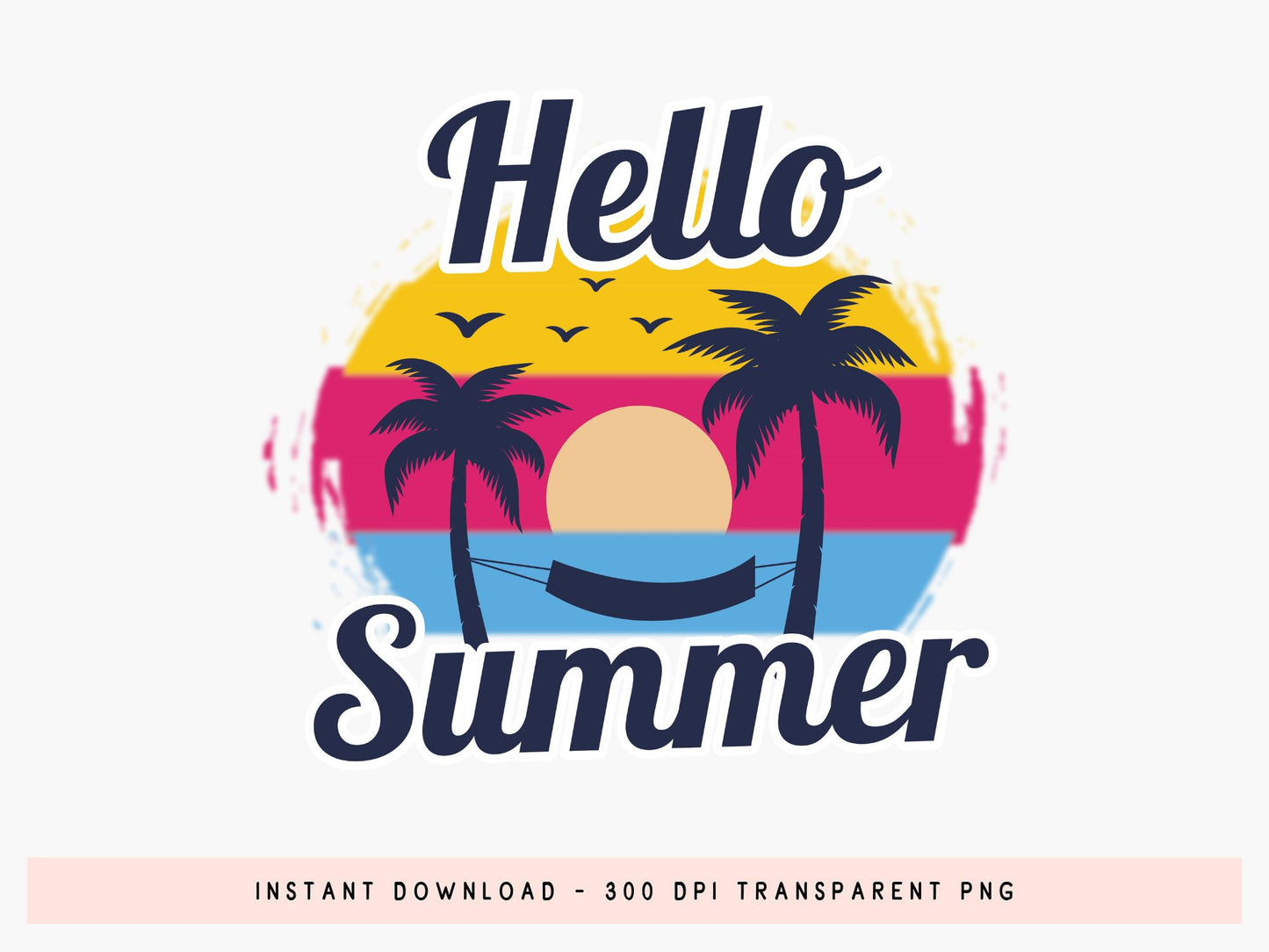 Hello Summer Sublimation Transfer Design