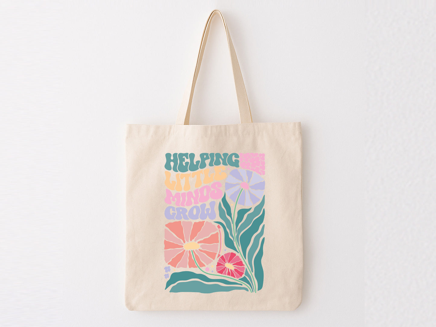 Helping Little Minds Grow, Cute Teacher Boho Floral SVG