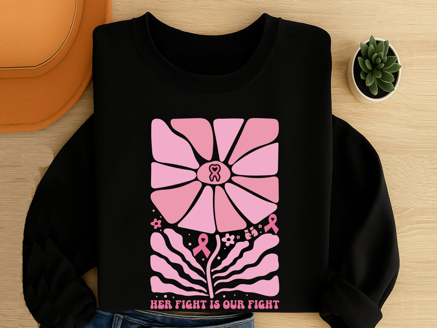 Her Fight is Our Fight, Floral Breast Cancer SVG