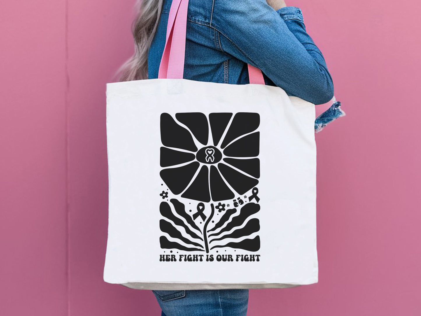 Her Fight is Our Fight, Floral Breast Cancer SVG