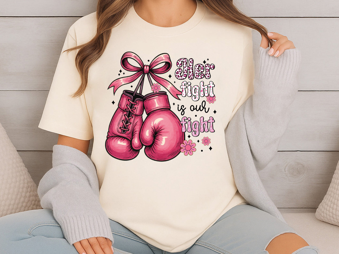 Her is Fight is Our Fight - Preppy Breast Cancer Sublimation