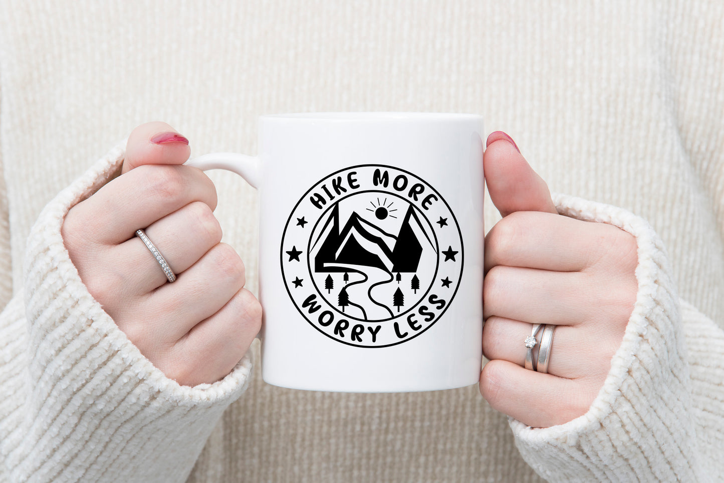 Hike More Worry Less, Outdoor SVG Cut File