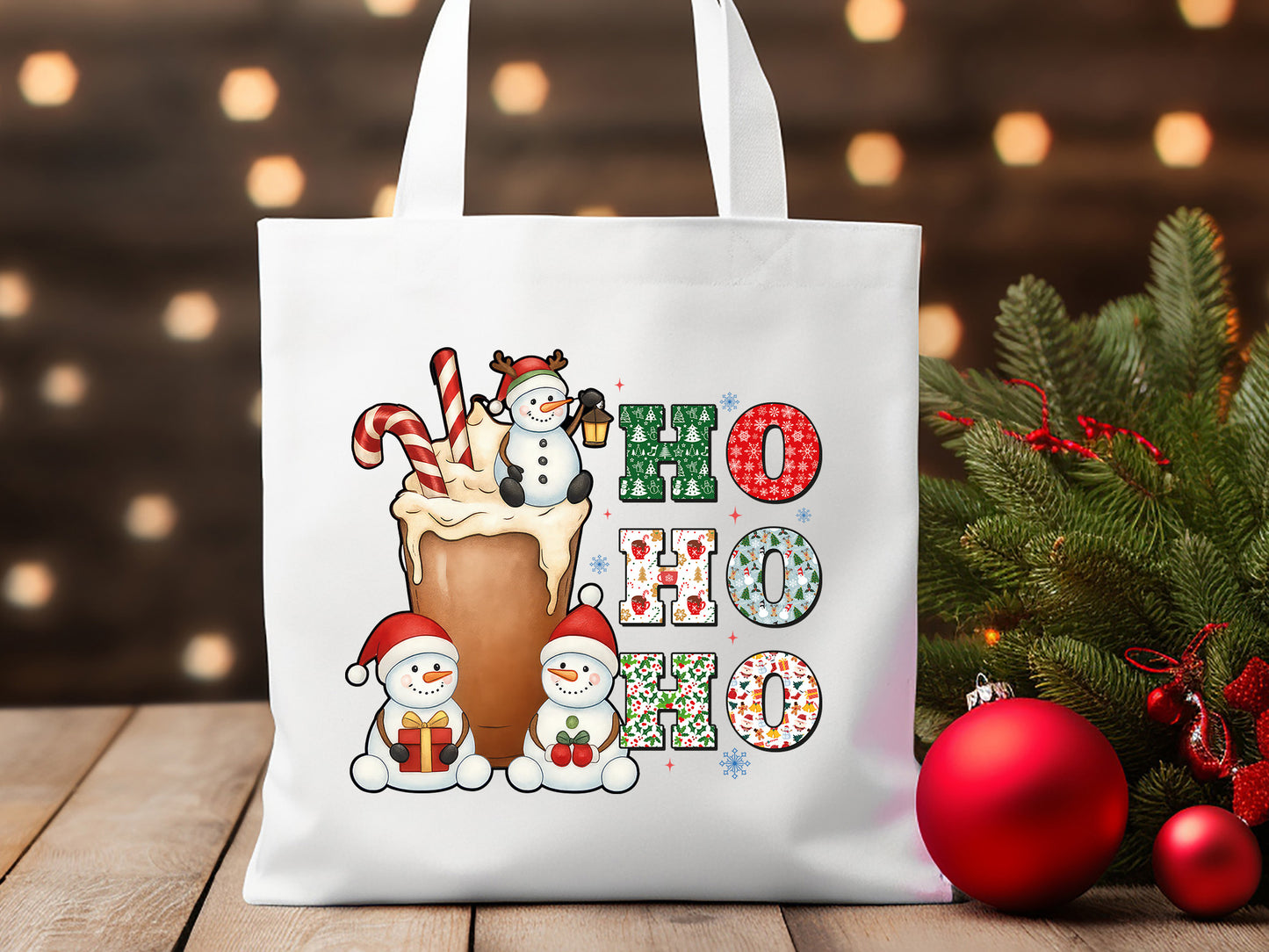 Ho Ho Ho, Snowman Christmas PNG Sublimation