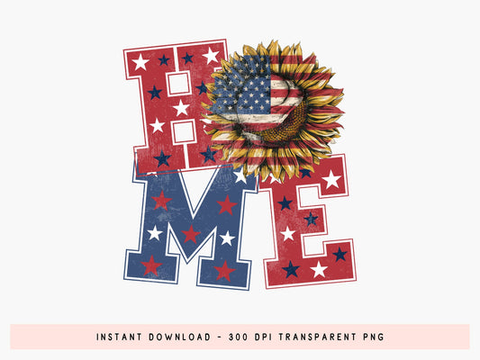 Home, Cute 4th of July Sublimation Design