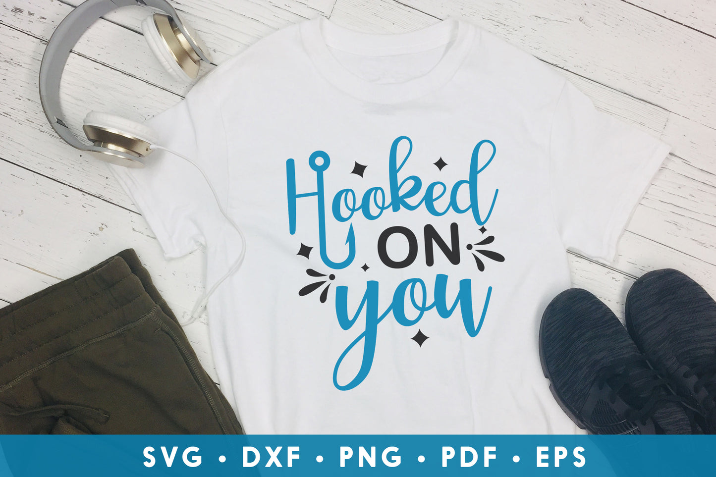Hooked On You, Fishing SVG Vector