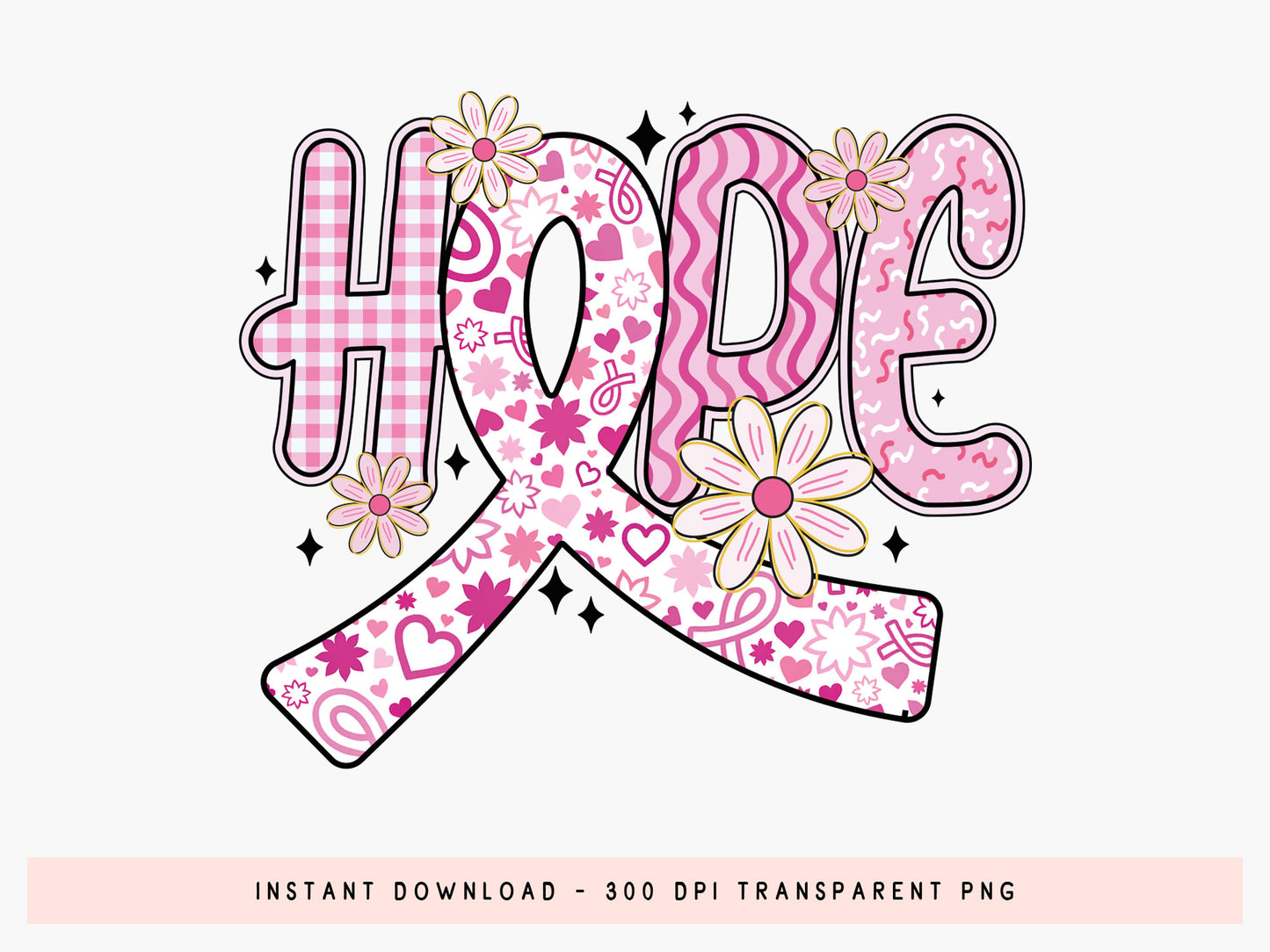 Hope - Preppy Breast Cancer Sublimation Print