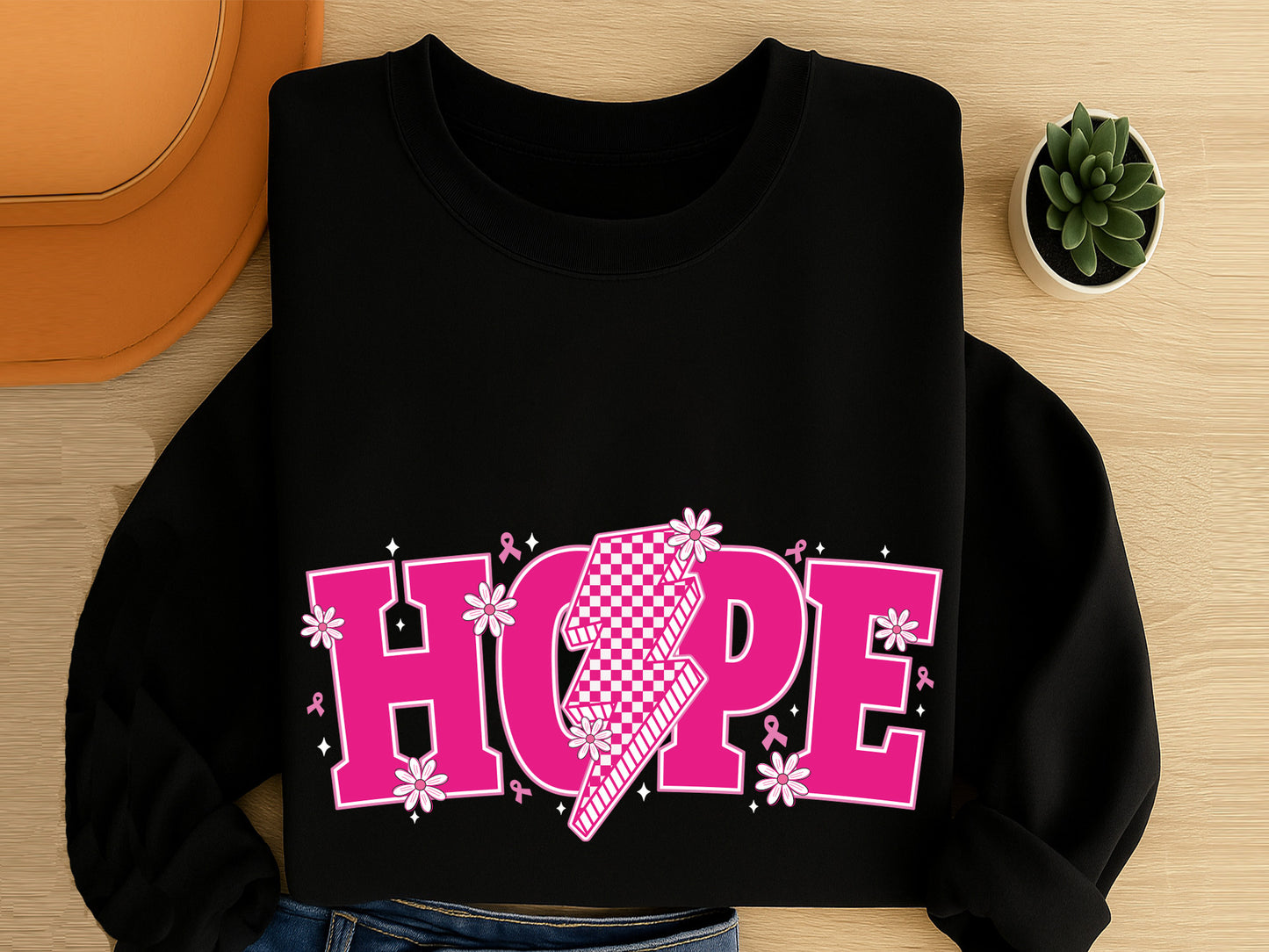 Hope Breast Cancer Preppy Sublimation Design