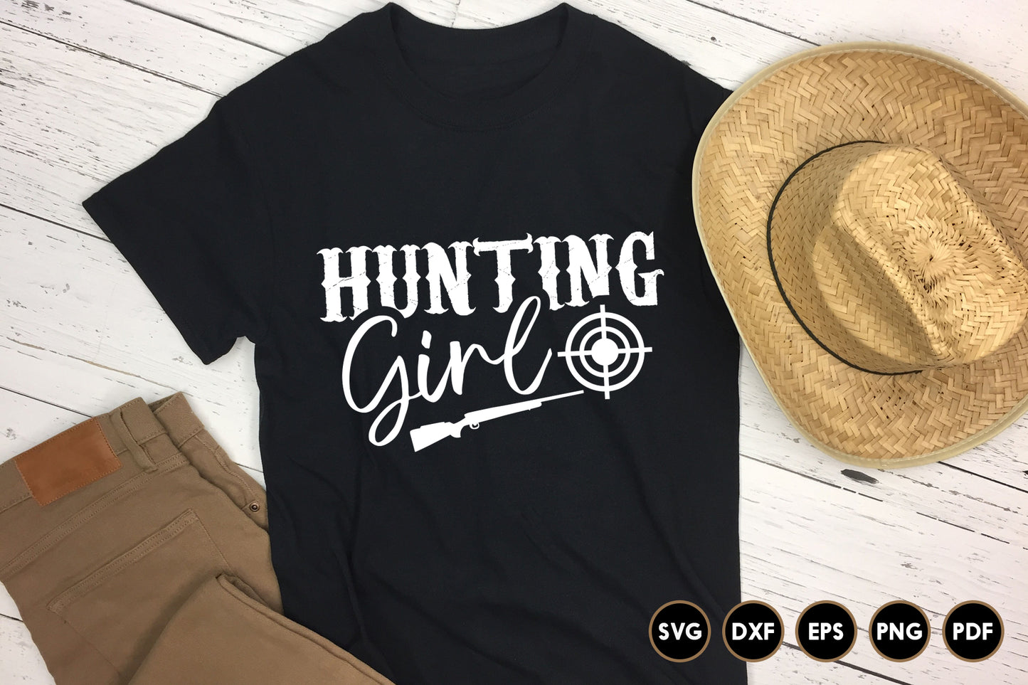 Hunting Girl SVG Cut File