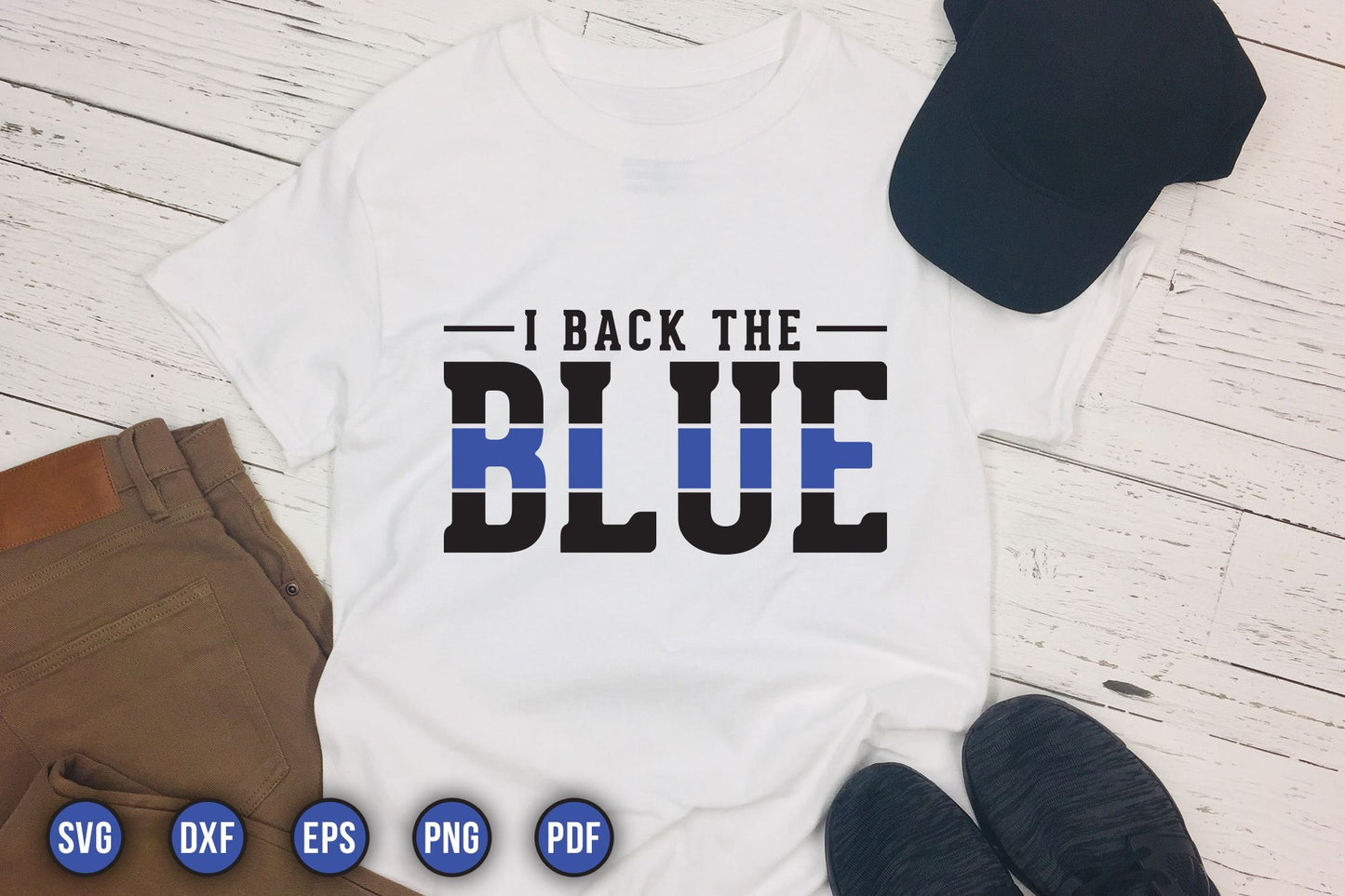 I Back the Blue, Police SVG Cut File