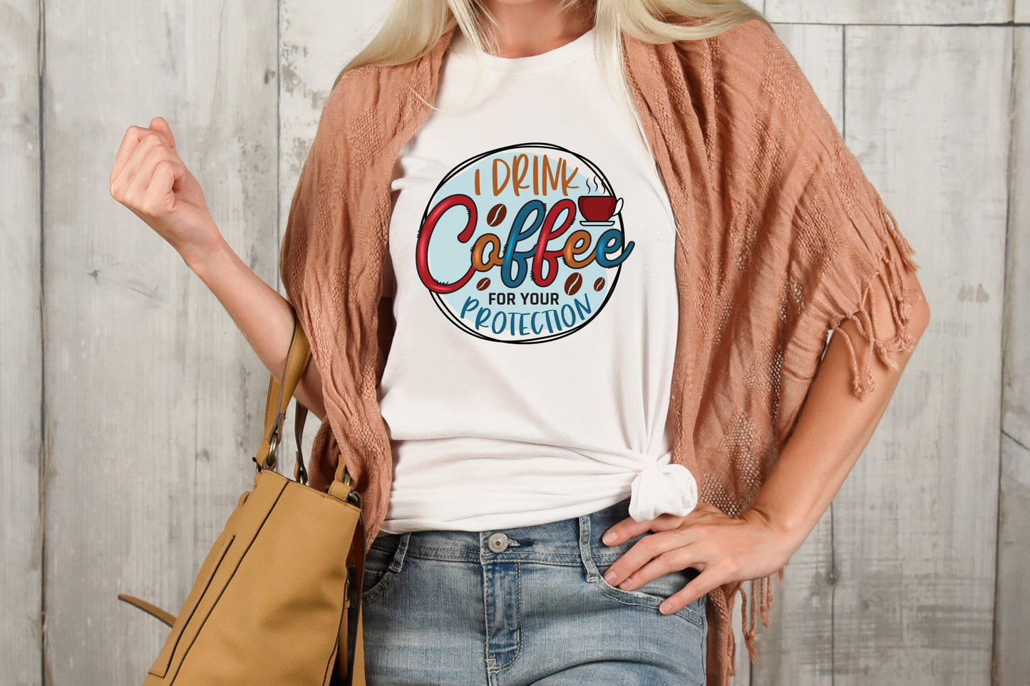 I Drink Coffee for Your Protection Sublimation PNG