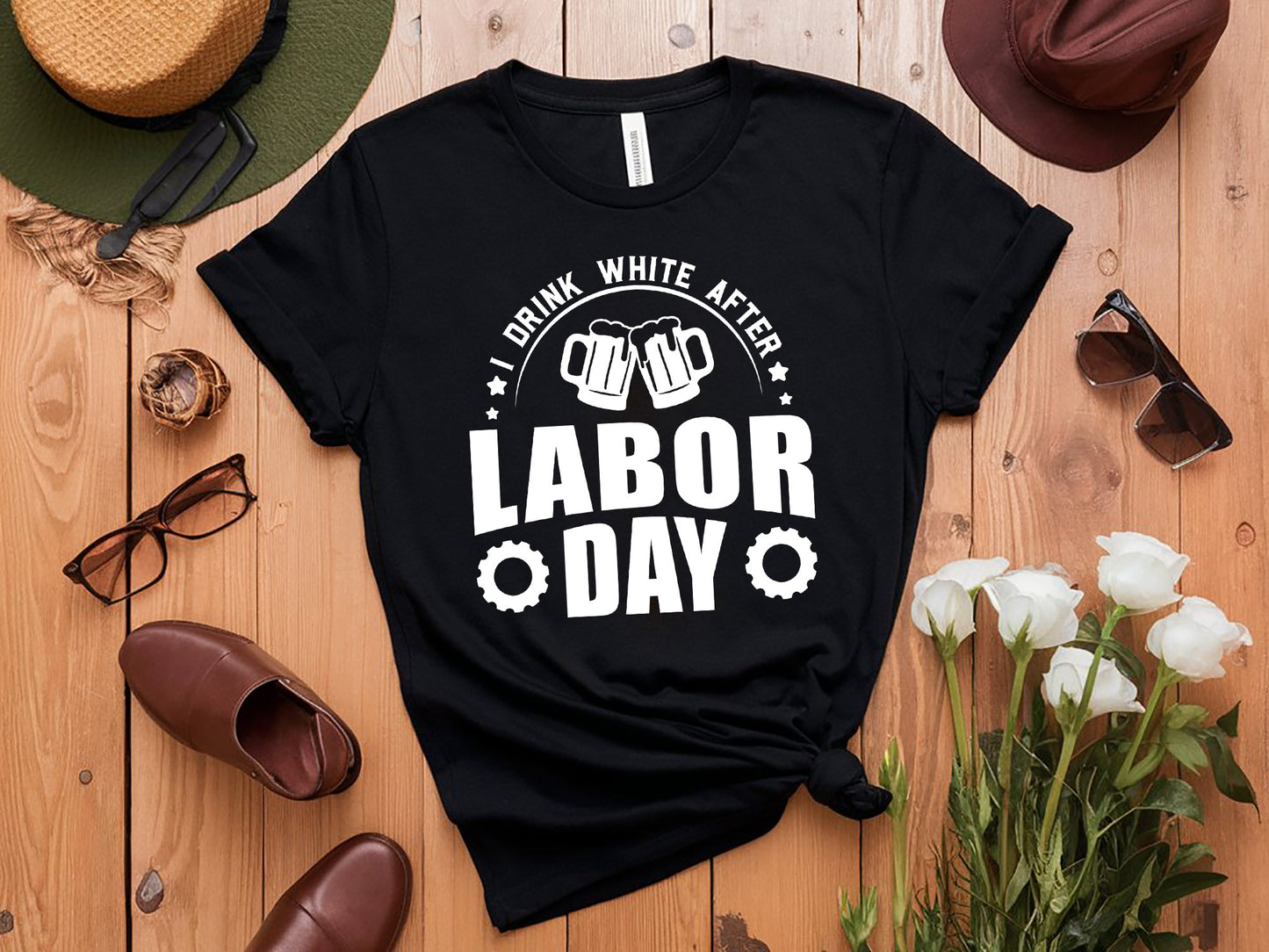 I Drink White After Labor Day Funny SVG