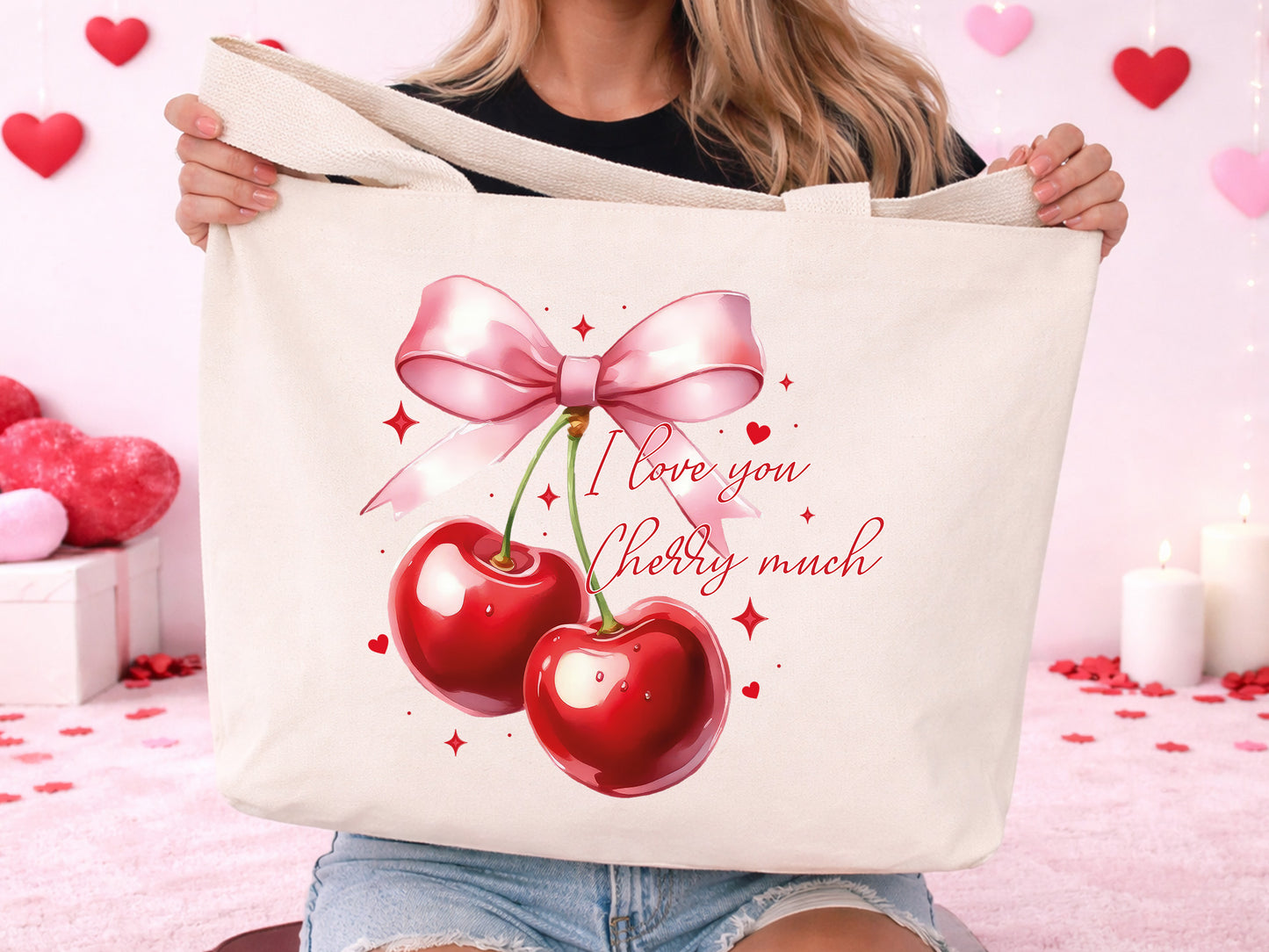 I Love You Cherry Much, Preppy Coquette Valentine PNG