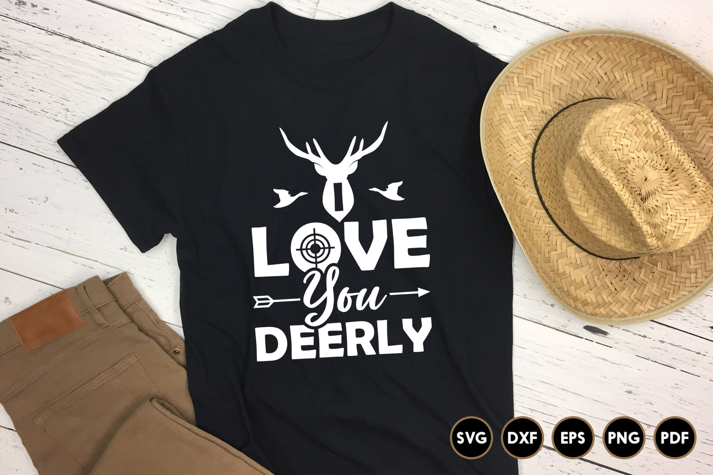 I Love You Deerly, Hunting SVG Design
