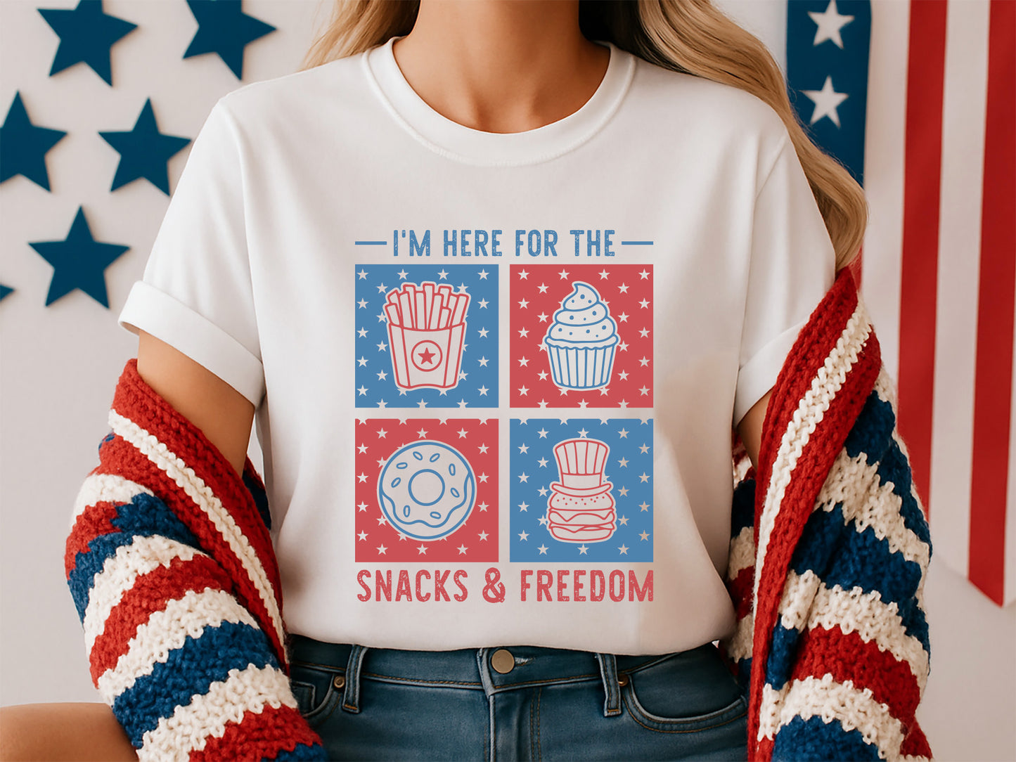 I'm Here For The Snacks And Freedom, Fourth of July SVG