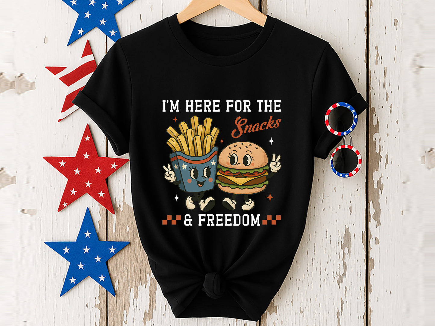 I'm Here for the Snacks and Freedom, 4th of July PNG Funny