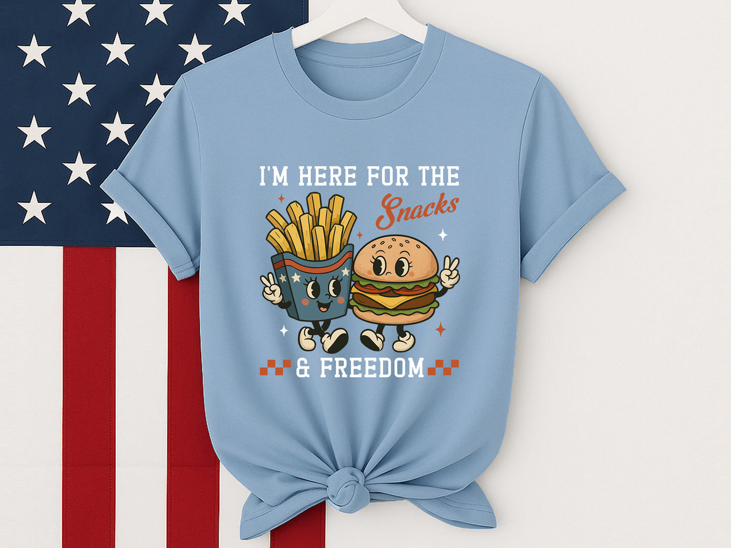 I'm Here for the Snacks and Freedom, 4th of July PNG Funny