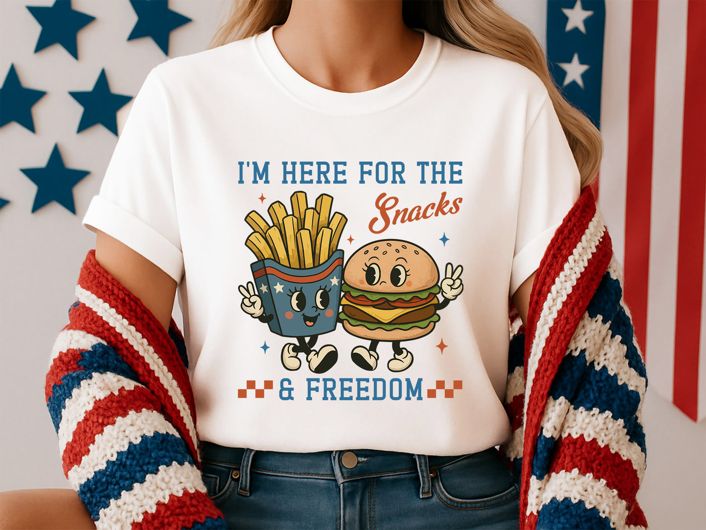 I'm Here for the Snacks and Freedom, 4th of July PNG Funny