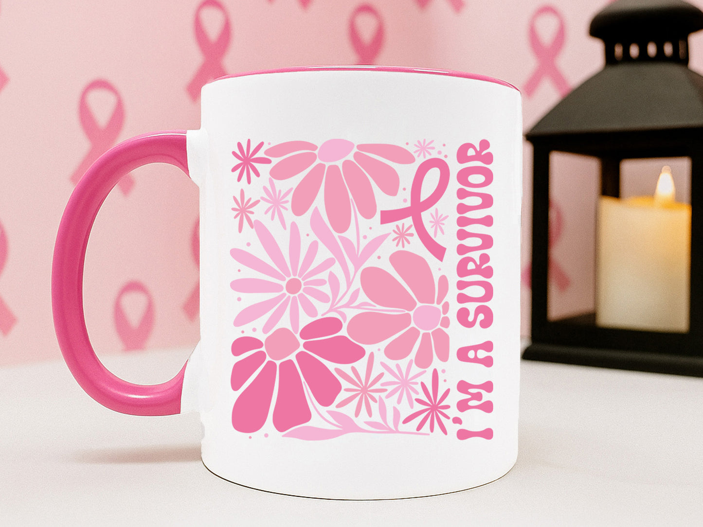 I'm a Survivor, Boho Floral Breast Cancer SVG