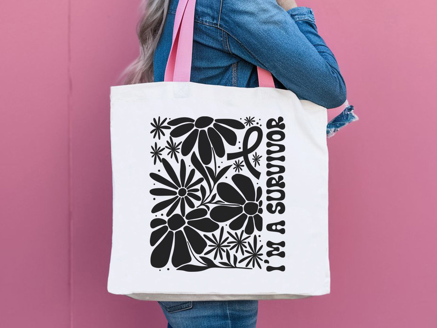 I'm a Survivor, Boho Floral Breast Cancer SVG