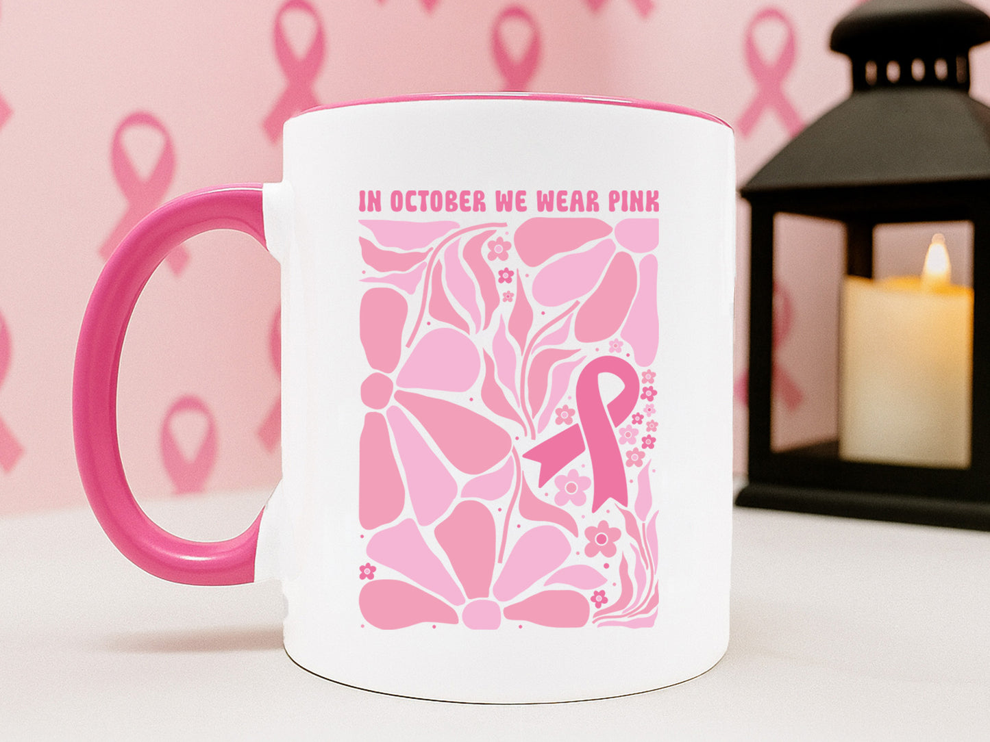 In October We Wear Pink, Breast Cancer SVG Flower