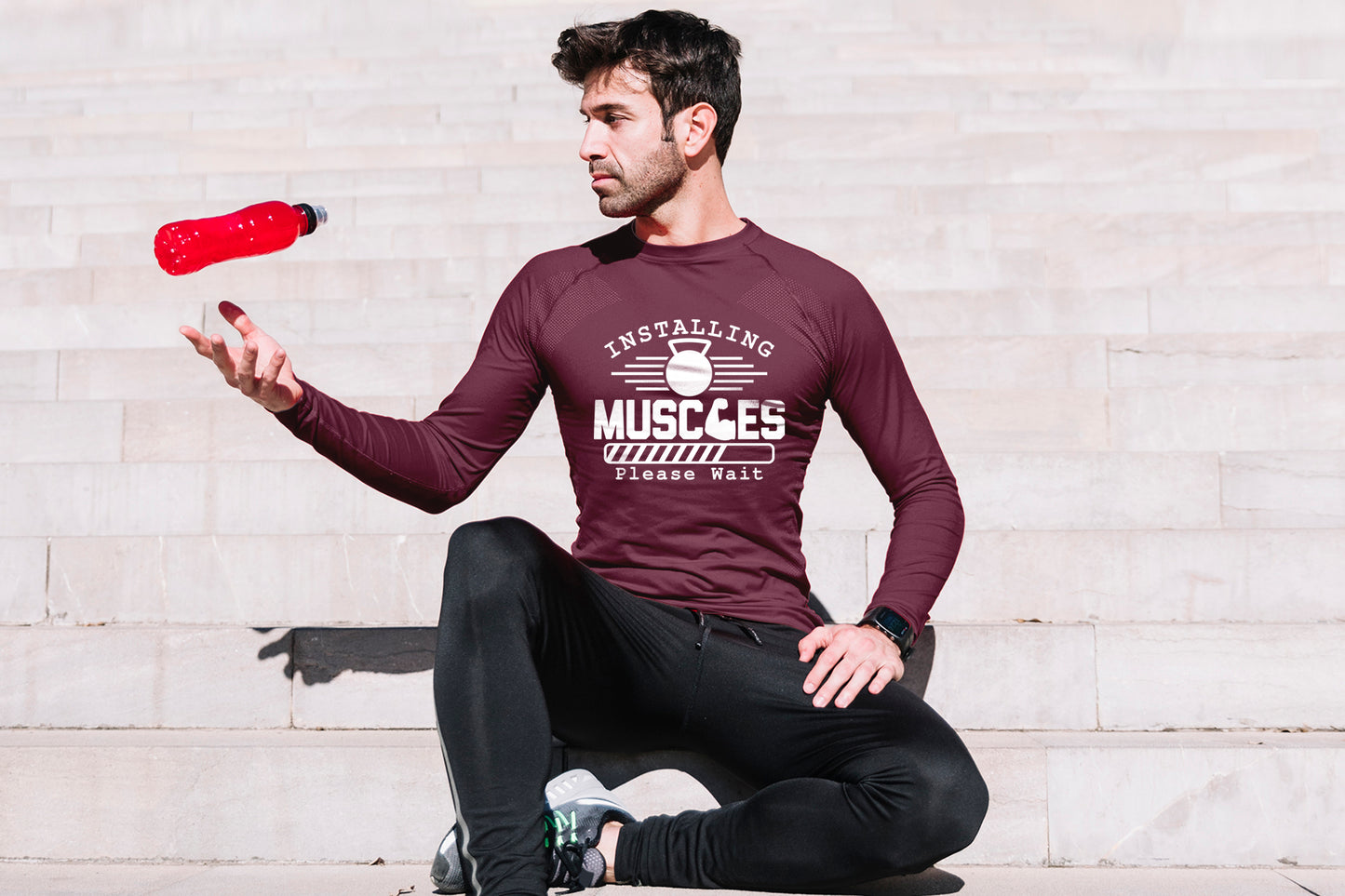 Installing Muscles Please Wait, Workout Vector SVG