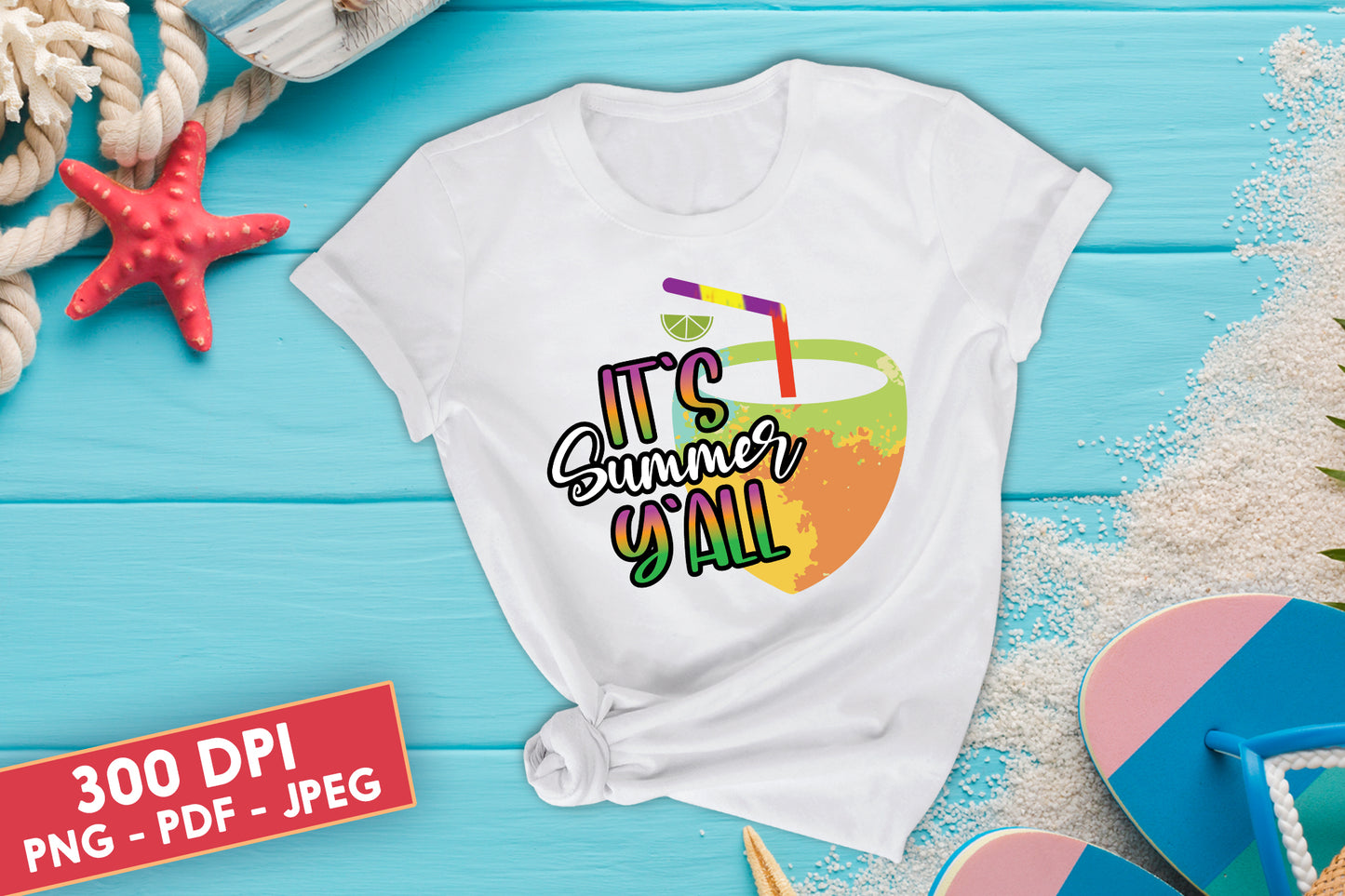 It's Summer Y'all Sublimation Design