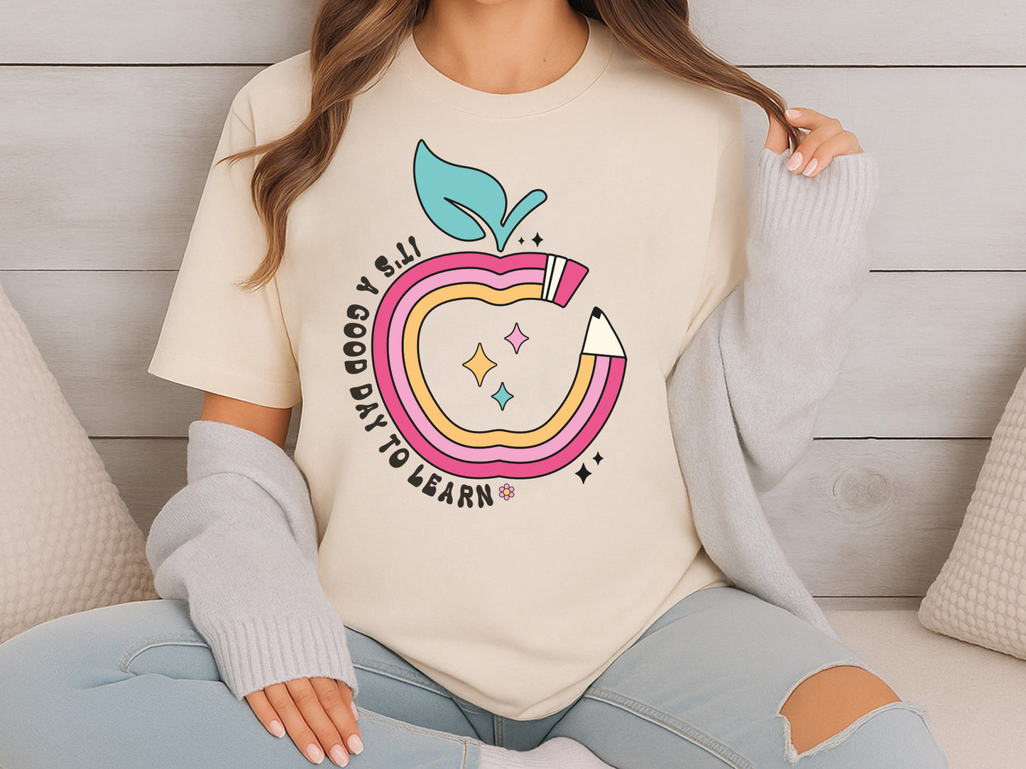 It's a Good Day to Learn, Cute Groovy Teacher Sublimation