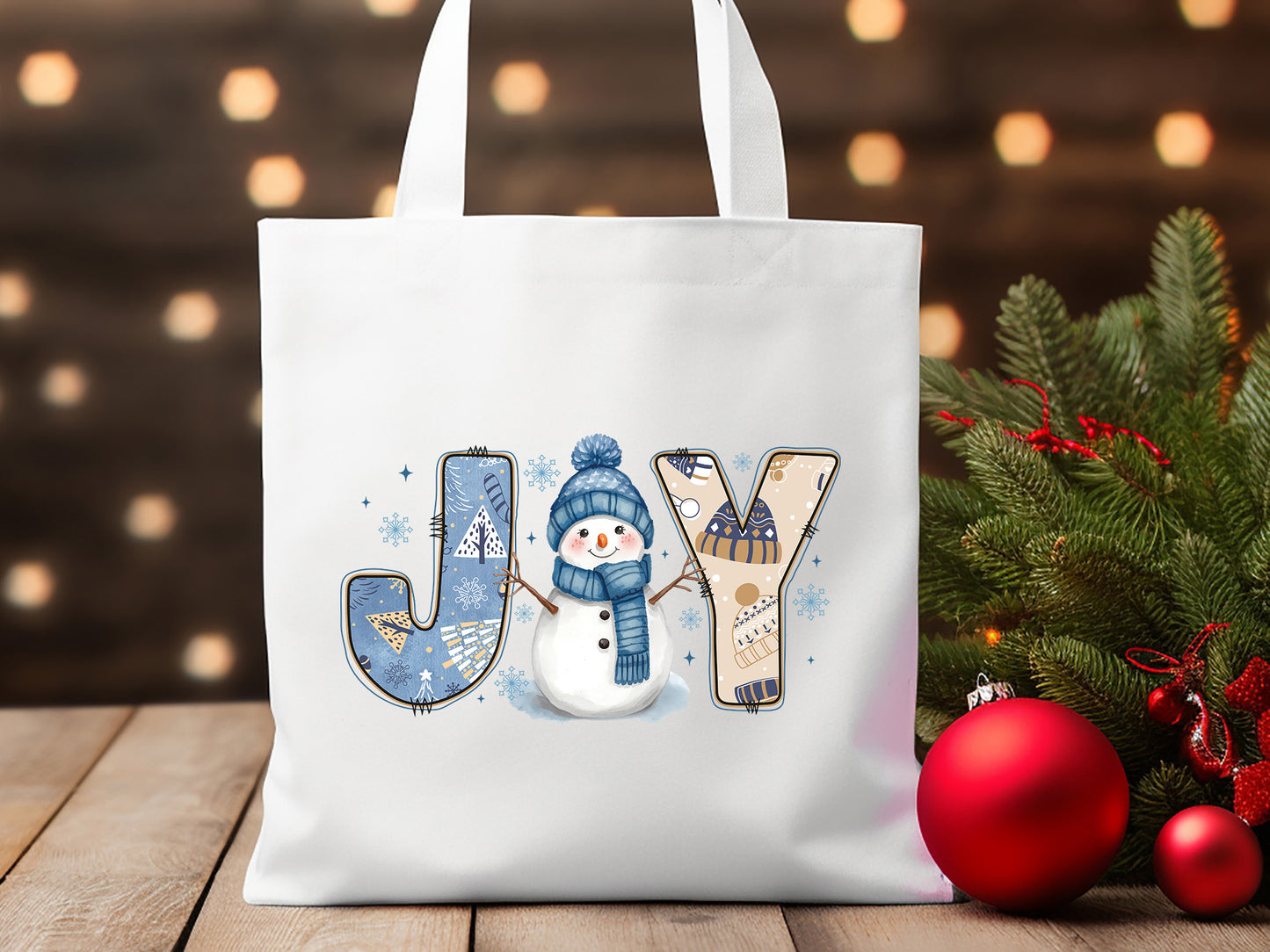 Joy, Christmas Snowman Sublimation Design