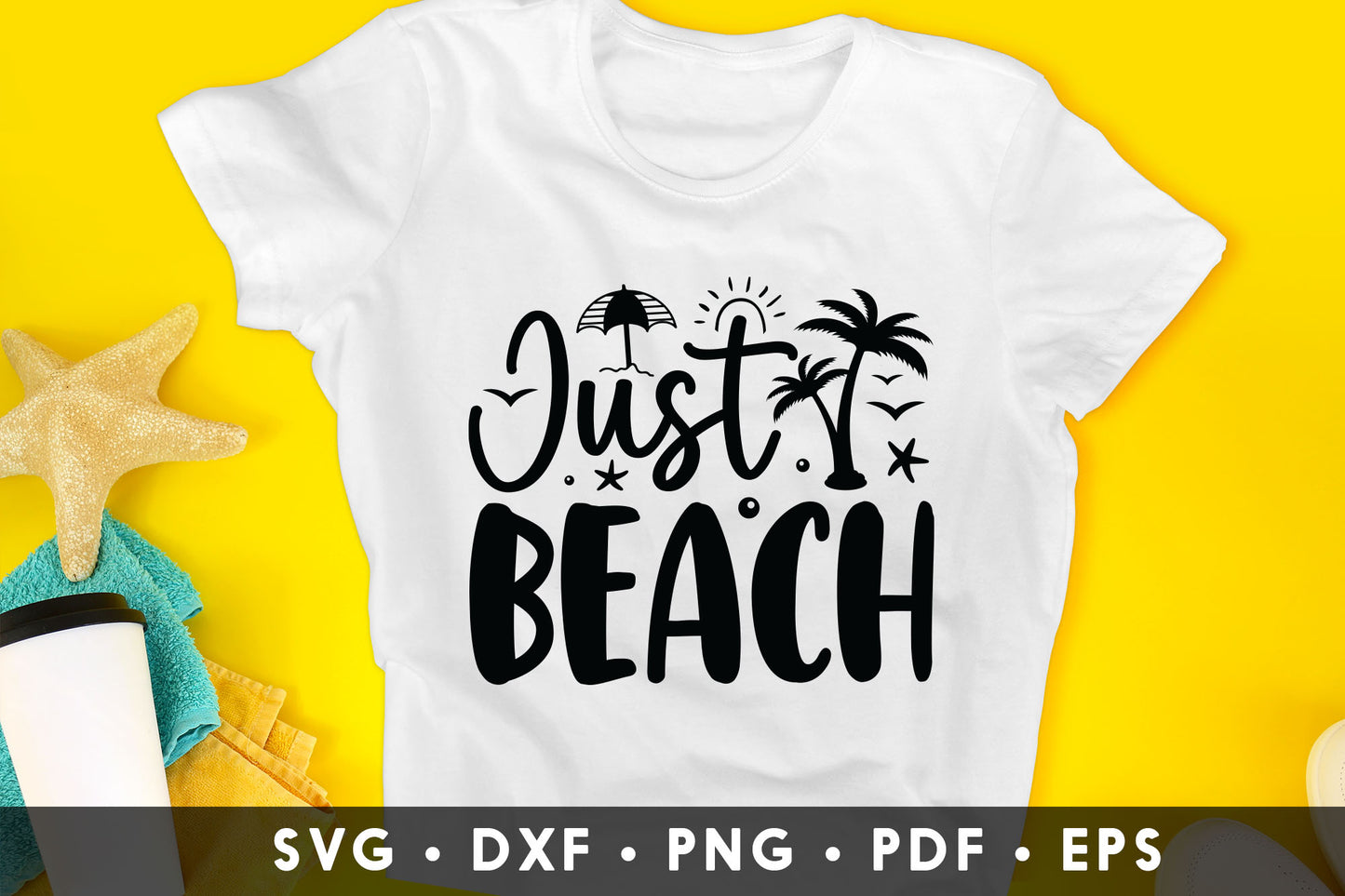 Just Beach SVG File for Cricut