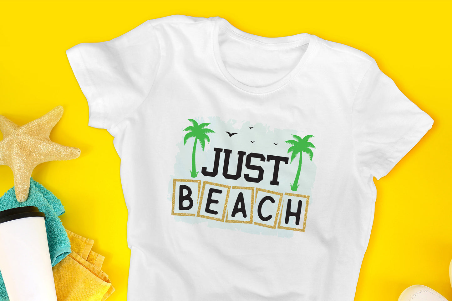 Just Beach Sublimation Print Design