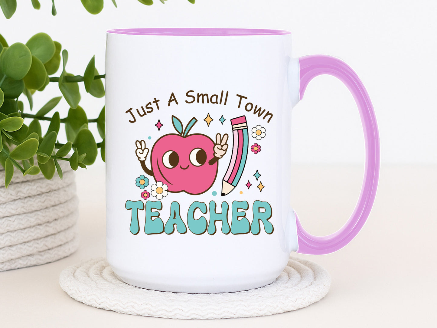 Just a Small Teacher Groovy Sublimation Print