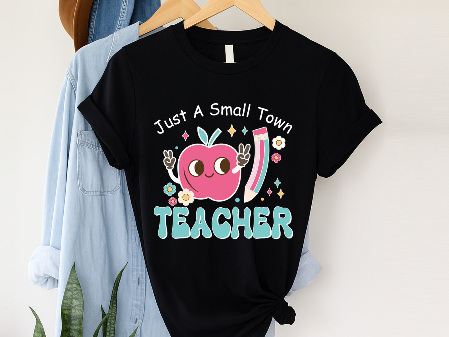 Just a Small Teacher Groovy Sublimation Print