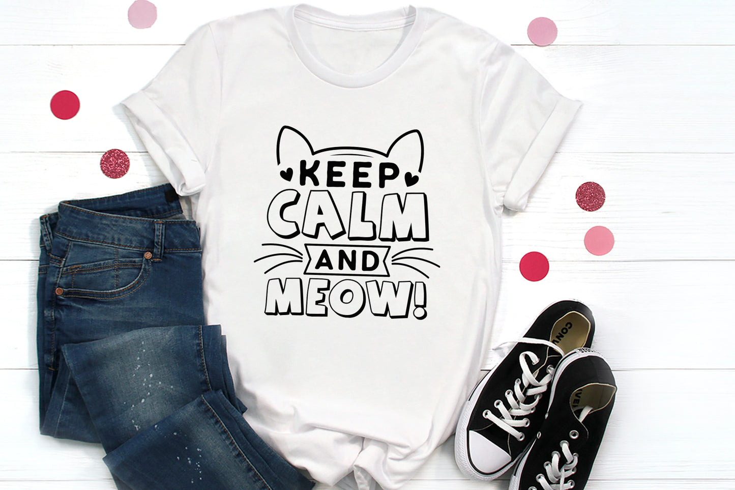 Keep Calm and Meow, Cat SVG Design