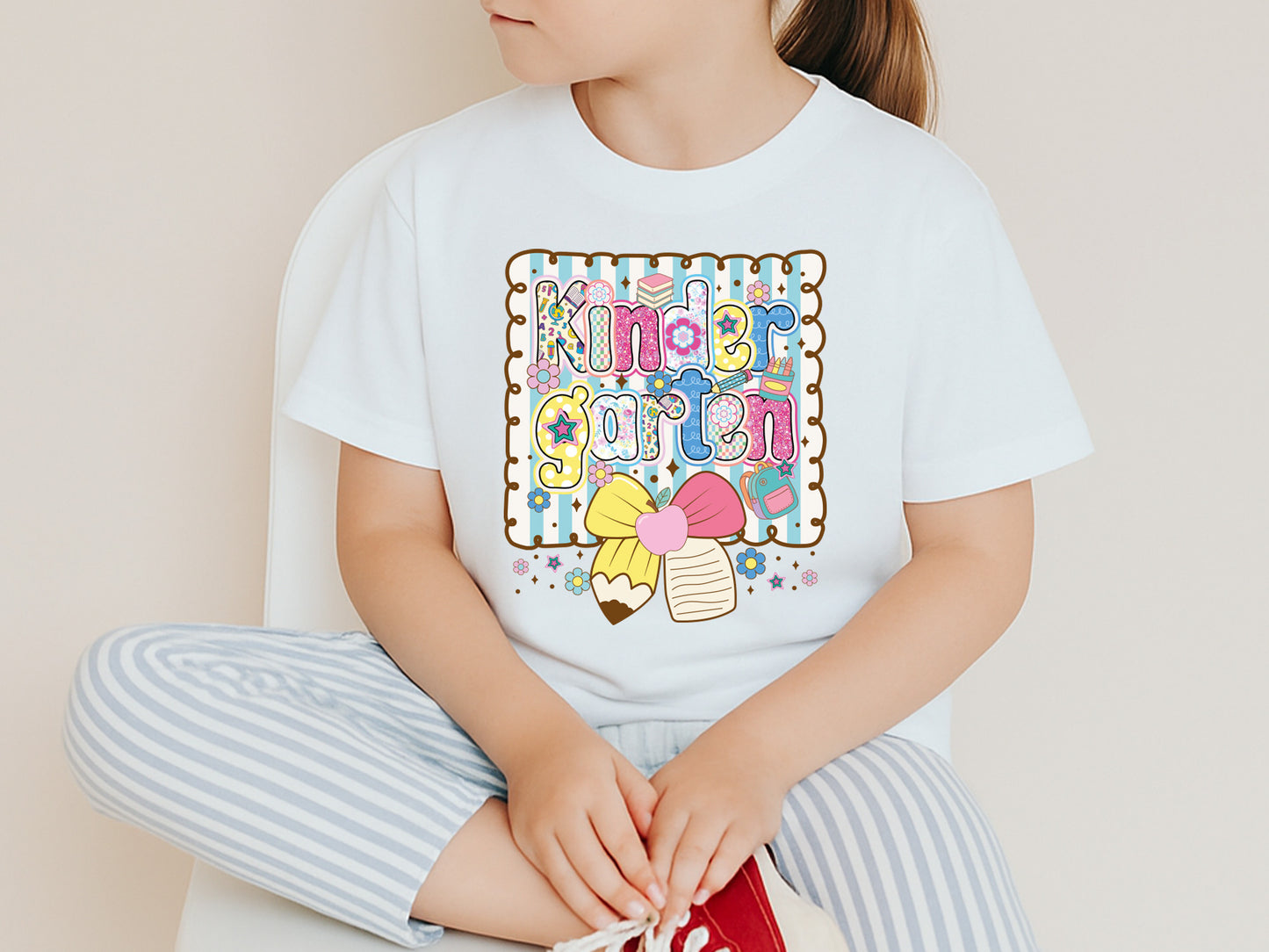 Kindergarten, Preppy Back to School PNG Sublimation