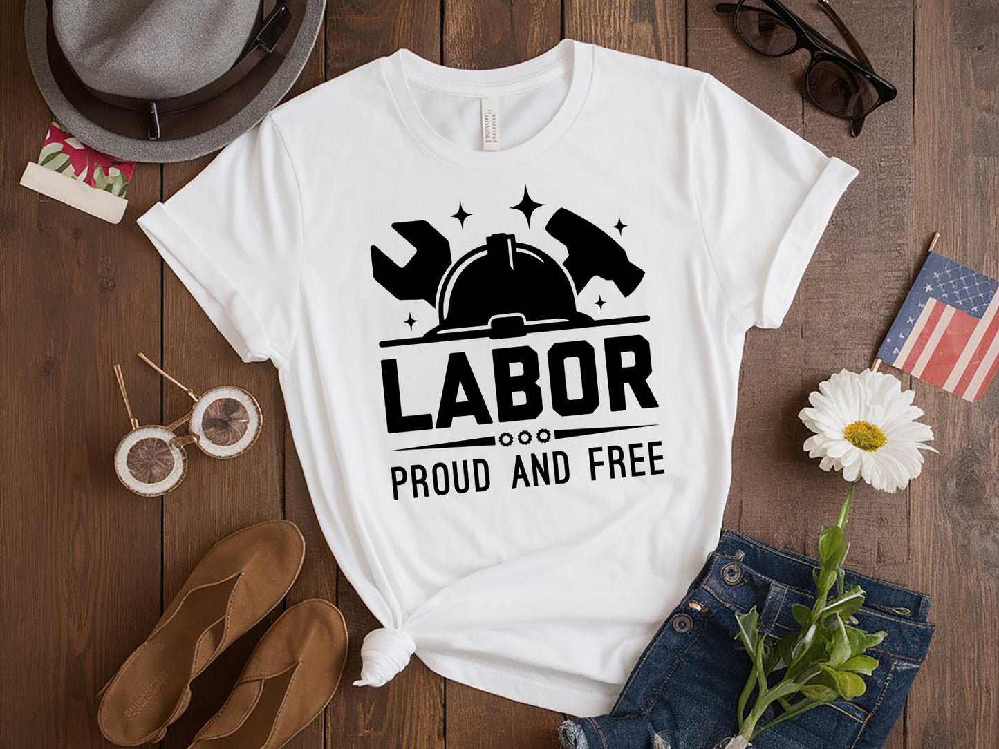 Labor Proud and Free SVG Vector