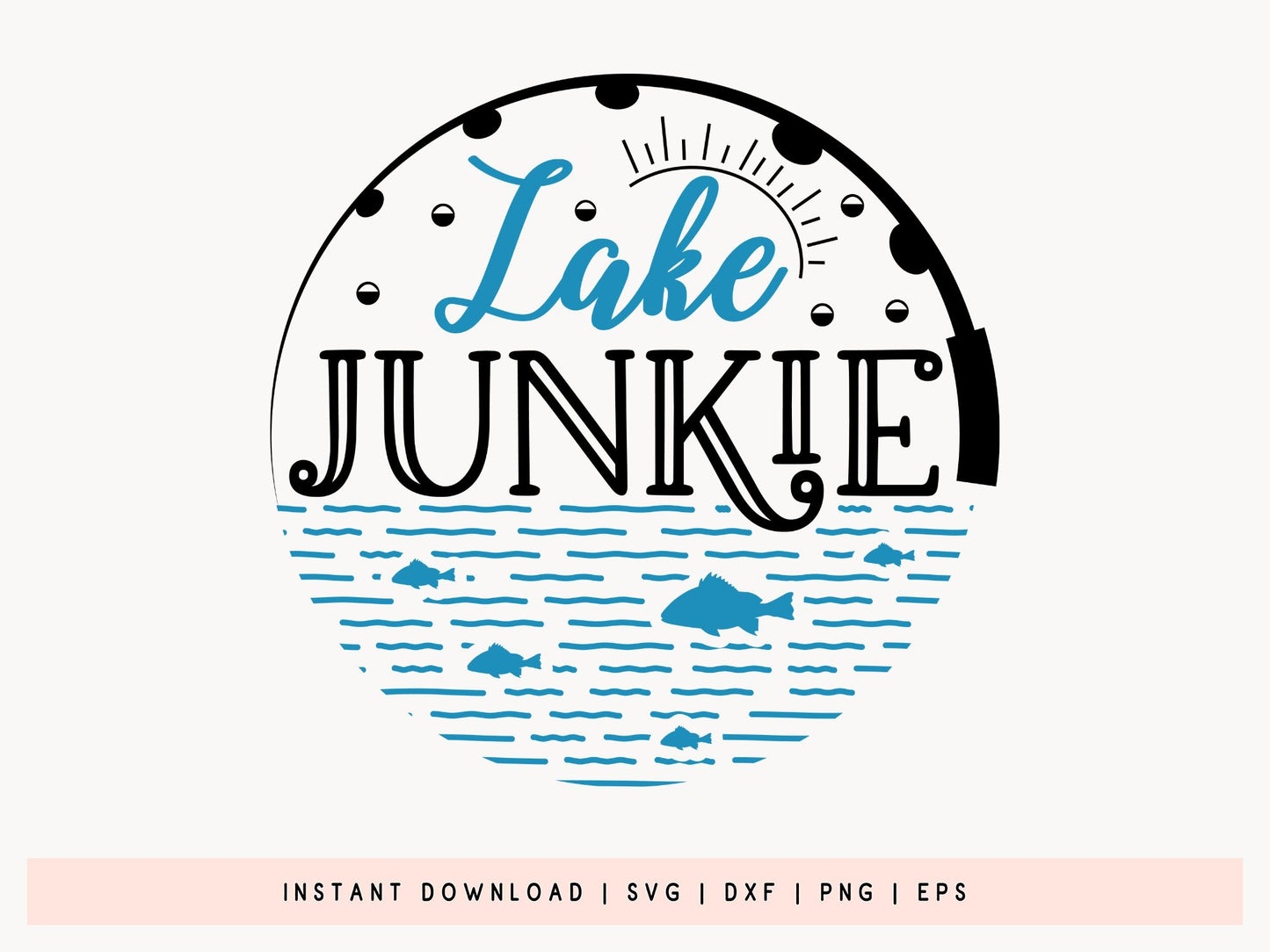 Lake Junkie, Fishing Pole and Fish SVG