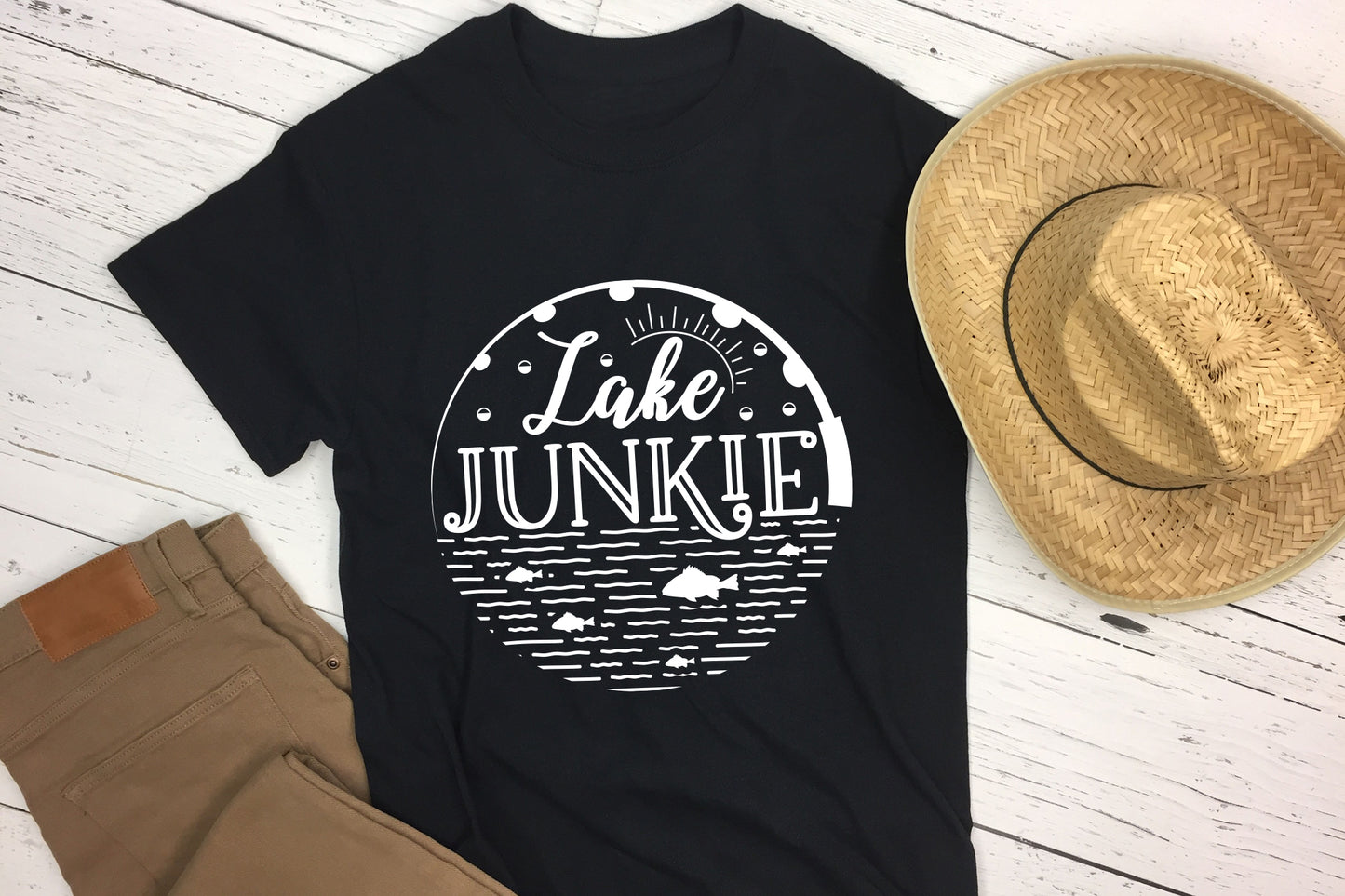 Lake Junkie, Fishing Pole and Fish SVG