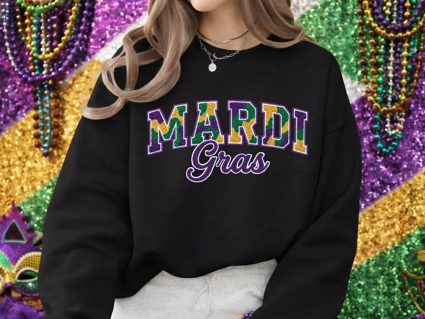 Latch Hook Faux Yarn Mardi Gras Sublimation