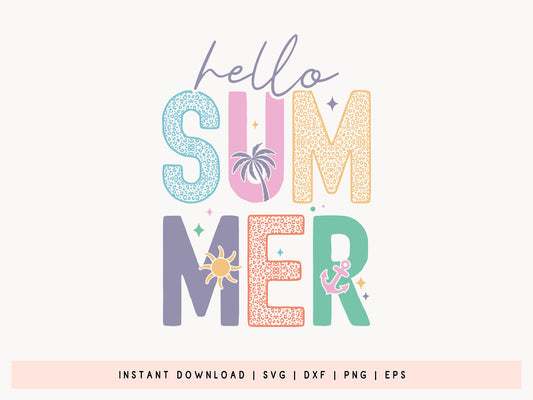 Leopard Hello Summer SVG Cutting File