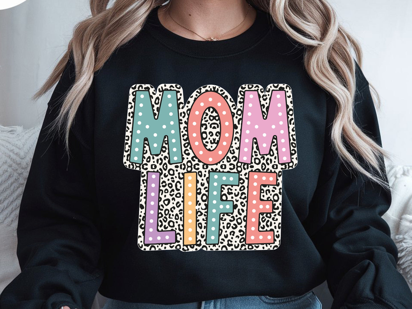 Leopard Mom Life Sublimation Design PNG